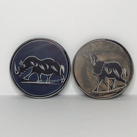 Hand Painted African Animal Stone Coasters Holder - Picture 11 of 14